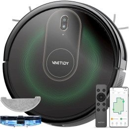 Vactidy T8 Smart Robot Vacuum & Mop – Liquid & Stain Cleaning, Alexa Compatible with Auto Self-Charging