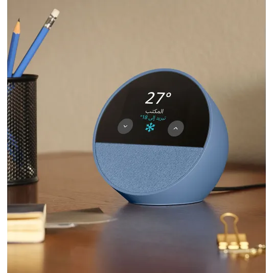 ساعة Echo Spot (إصدار 2024)، ساعة ذكية بصوت واضح + أليكسا