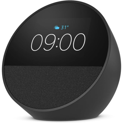 ساعة Echo Spot (إصدار 2024)، ساعة ذكية بصوت واضح + أليكسا