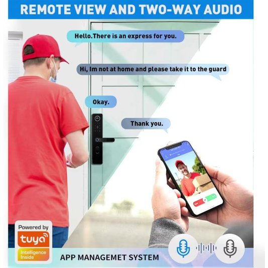 Smart Video Doorbell with Integrated Smart Lock – Features Fingerprint Access, Password Entry, Card Unlocking, Mobile App Control, and Physical Key Access