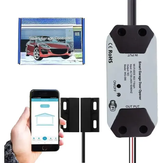 وحدة تحكم ذكية لفتح باب المراب عن بعد بتقنية واي فاي وتطبيق على الجوال متوافق مع اليكسا وجوجل للتحكم الصوتي