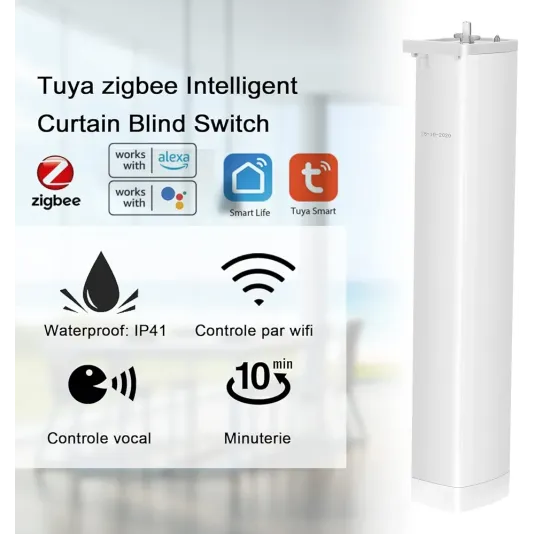 Smart Curtain Motor with Track, Remote Control via Alexa and Google Home App, Customized Track (2-5m)