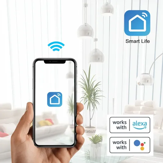 Smart Curtain Motor with Track, Remote Control via Alexa and Google Home App, Customized Track (2-5m)