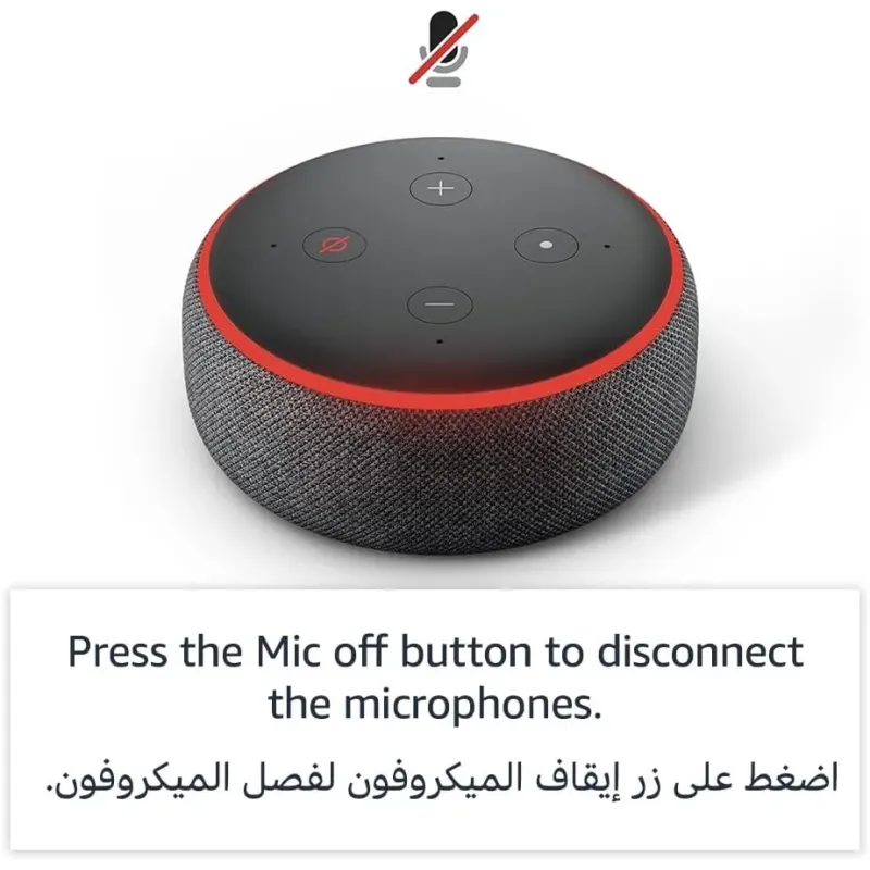 اليكسا الجيل الثالث ايكو دوت سماعة ذكية مزودة بالذكاء الاصطناعي(أليكسا باللغتين العربية أو الإنجليزية)